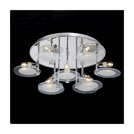 Lámpara empotrada moderna de acero inoxidable con 9 luces Lámpara empotrada moderna de acero inoxidable con 9 luces