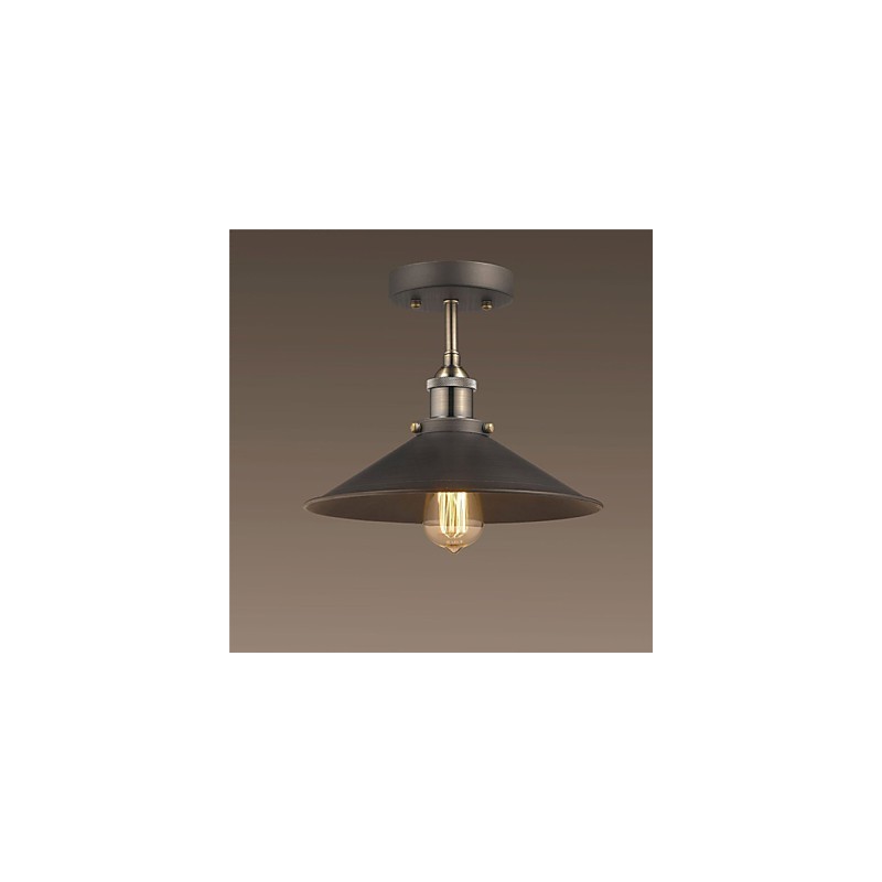 Lámpara de techo vintage mini Edison de 1 luz y montaje empotrado de metal