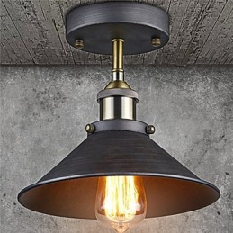 Lámpara de techo vintage mini Edison de 1 luz y montaje empotrado de metal