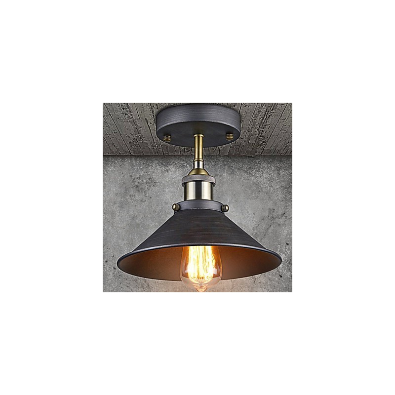 Lámpara de techo vintage mini Edison de 1 luz y montaje empotrado de metal