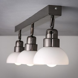 Lámpara de techo empotrada Trinal con marco de aluminio y vidrio blanco, moderna y a la moda.