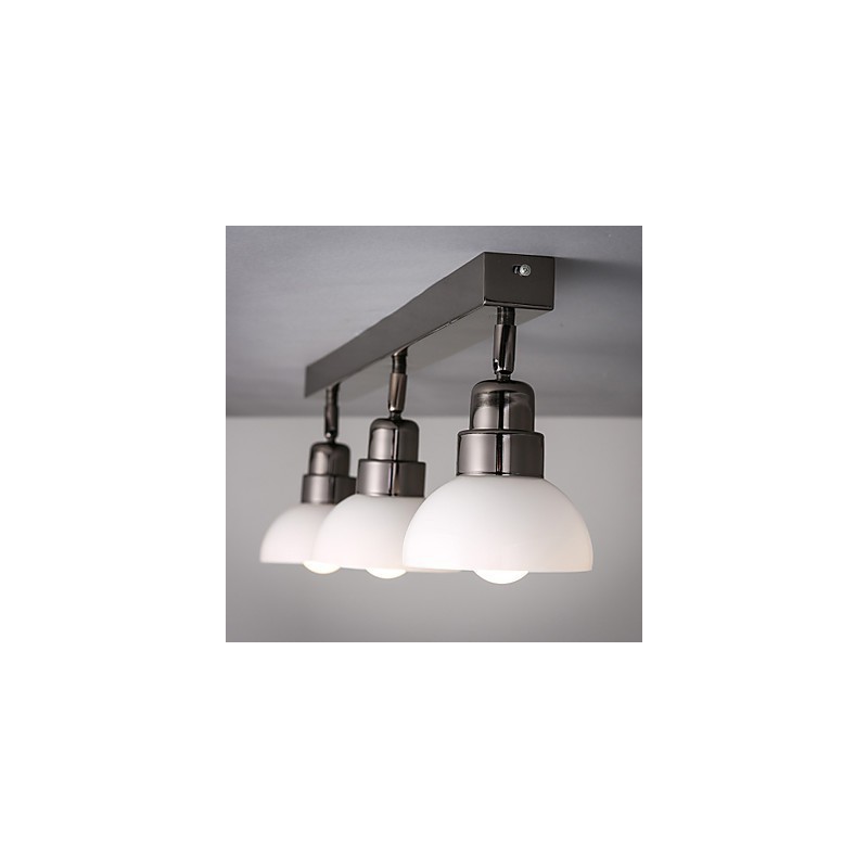 Lámpara de techo empotrada Trinal con marco de aluminio y vidrio blanco, moderna y a la moda.