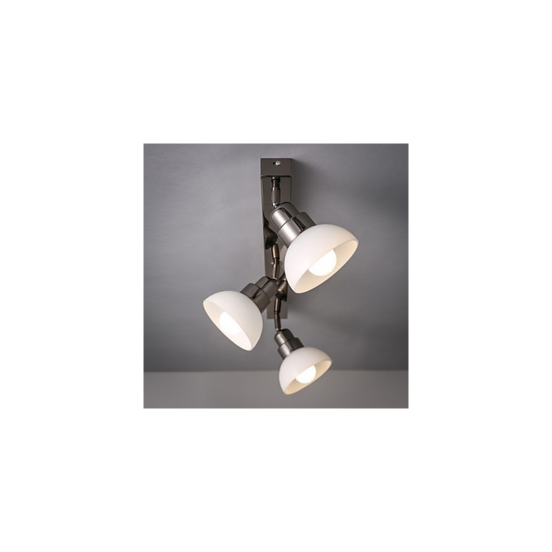 Lámpara de techo empotrada Trinal con marco de aluminio y vidrio blanco, moderna y a la moda.