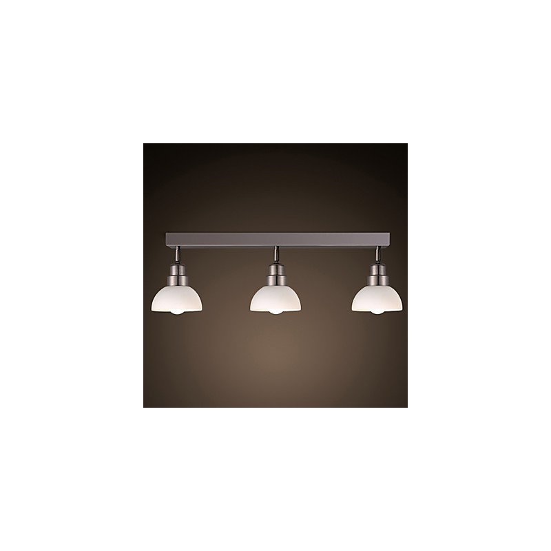 Lámpara de techo empotrada Trinal con marco de aluminio y vidrio blanco, moderna y a la moda.