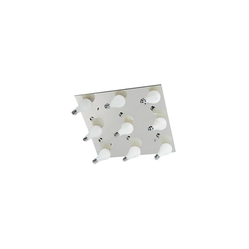 Lámpara de techo moderna con 9 luces cuadradas (base G4)