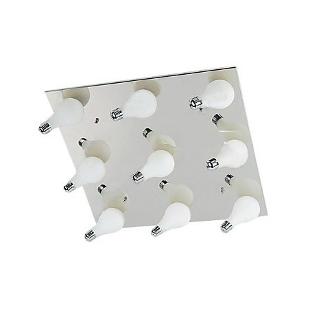 Lámpara de techo moderna con 9 luces cuadradas (base G4) Lámpara de techo moderna con 9 luces cuadradas (base G4)