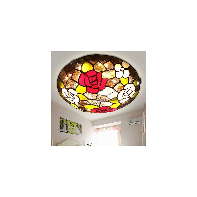 Lámpara de techo infantil mediterránea dulce absorbente rosa de 50 cm de diámetro