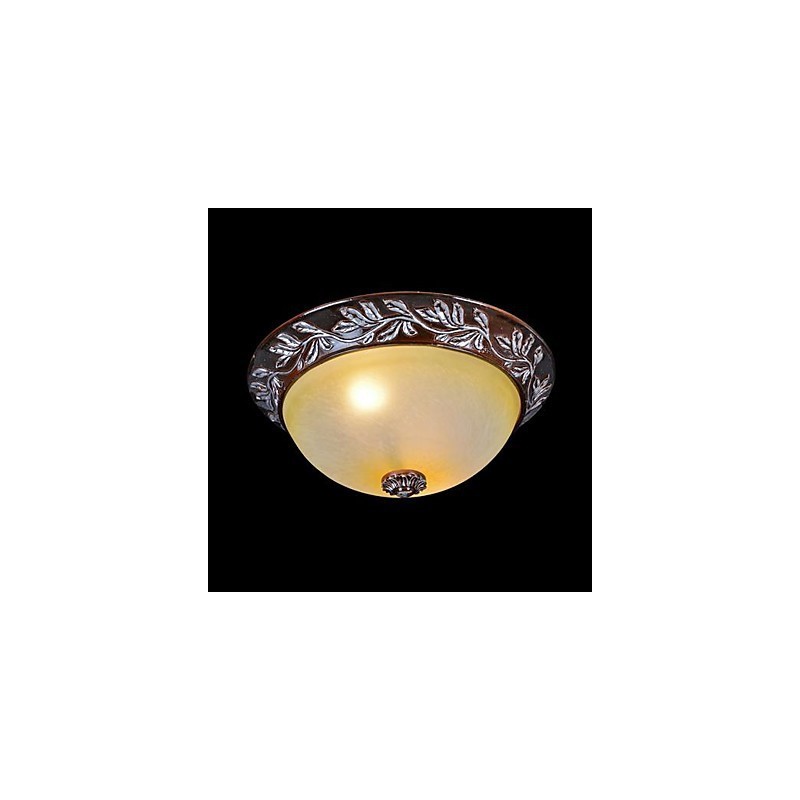 Lámpara de techo de cristal blanco y amarillo, resina, talla plateada, estilo clásico europeo.