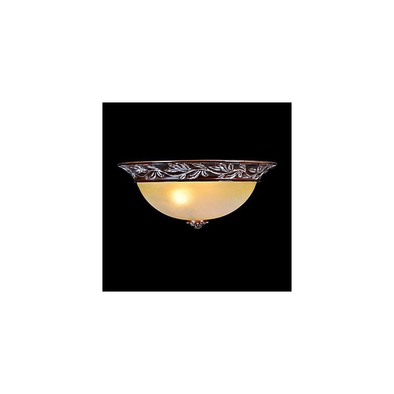 Lámpara de techo de cristal blanco y amarillo, resina, talla plateada, estilo clásico europeo.