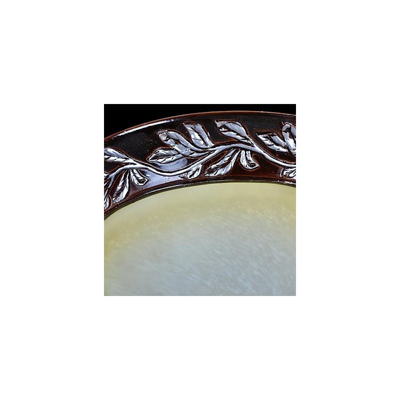 Lámpara de techo de cristal blanco y amarillo, resina, talla plateada, estilo clásico europeo.