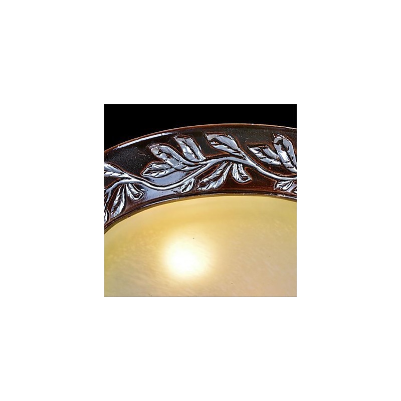 Lámpara de techo de cristal blanco y amarillo, resina, talla plateada, estilo clásico europeo.