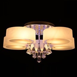 Lámpara de techo empotrada con mando a distancia de cristal incluida, moderna y contemporánea