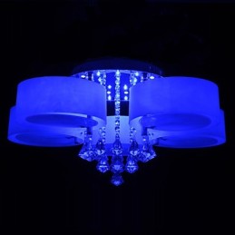 Lámpara de techo empotrada con mando a distancia de cristal incluida, moderna y contemporánea