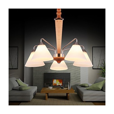 Lámpara empotrada estilo mini moderna contemporánea de madera y bambú