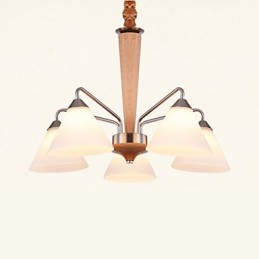 Lámpara empotrada estilo mini moderna contemporánea de madera y bambú