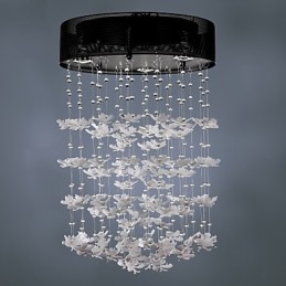Lámpara de techo moderna semiempotrada con 3 luces y pantalla destacada en forma de mariposa