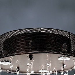 Lámpara de techo moderna semiempotrada con 3 luces y pantalla destacada en forma de mariposa