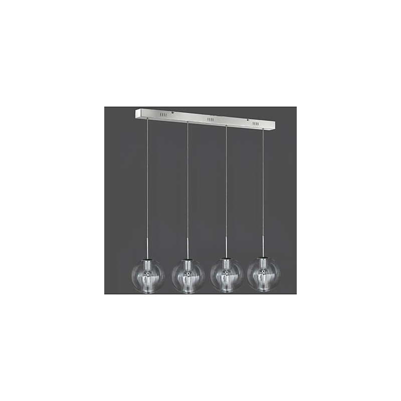 Lámpara colgante moderna, contemporánea, tradicional, clásica, de metal cromado, para niños, 4 luces