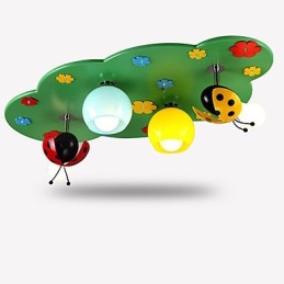 Lámpara de techo moderna contemporánea de madera y bambú