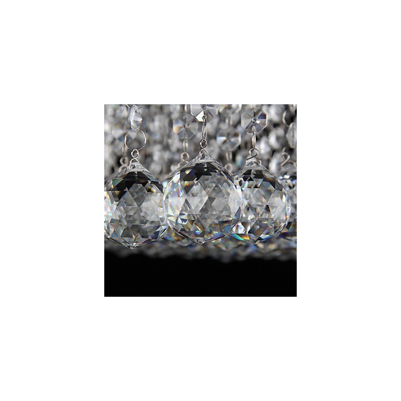 Lámpara empotrada moderna contemporánea de metal galvanizado y cristal