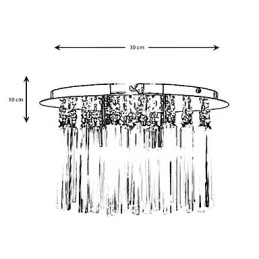 Lámpara de cristal moderna semiempotrada con 4 luces (base G9)