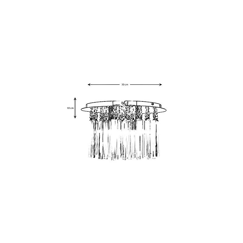 Lámpara de cristal moderna semiempotrada con 4 luces (base G9)