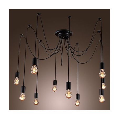 Lámpara colgante de 10 luces con diseño vintage y bombillas incluidas. Lámpara colgante de 10 luces con diseño vintage y bombillas incluidas.