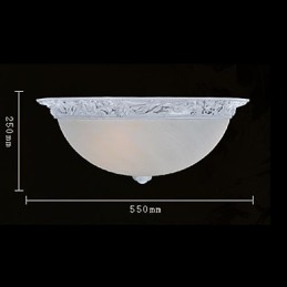Lámpara de techo blanca de resina tallada en vidrio, estilo clásico europeo
