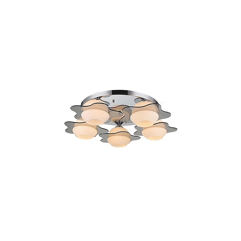 Lámpara de techo moderna empotrada de 5 luces de metal contemporáneo