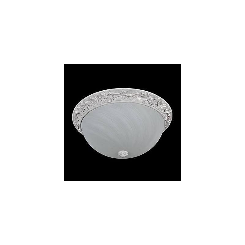 Lámpara de techo blanca de resina tallada en vidrio, estilo clásico europeo