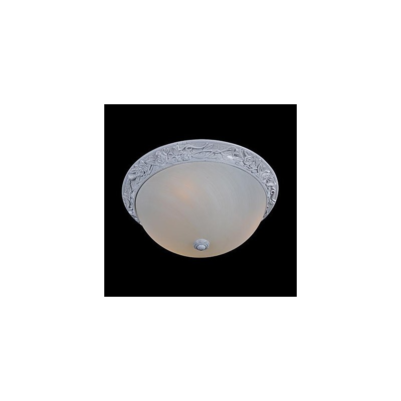 Lámpara de techo blanca de resina tallada en vidrio, estilo clásico europeo