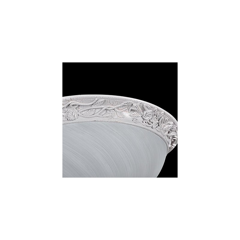 Lámpara de techo blanca de resina tallada en vidrio, estilo clásico europeo