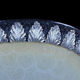 Lámpara de techo empotrada con patrón de vidrio, resina, talla plateada, estilo clásico europeo