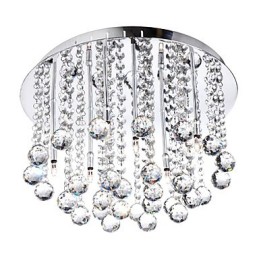 Lámpara semiempotrada moderna de cristal con 8 luces (base G4)