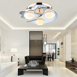 Lámpara empotrada de 3 luces, moderna, de estilo contemporáneo, de acero inoxidable blanco.
