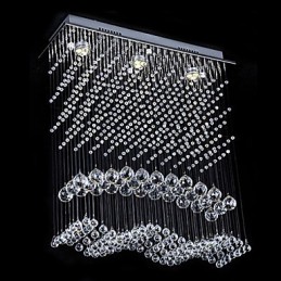 Lámpara de araña moderna contemporánea de cristal galvanizado con montaje empotrado