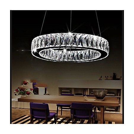 Lámparas de araña de cristal modernas con anillos individuales K9, lámparas de techo de cristal grandes para interiores Lámparas de araña de cristal modernas con anillos individuales K9, lámparas de techo de cristal grandes para interiores