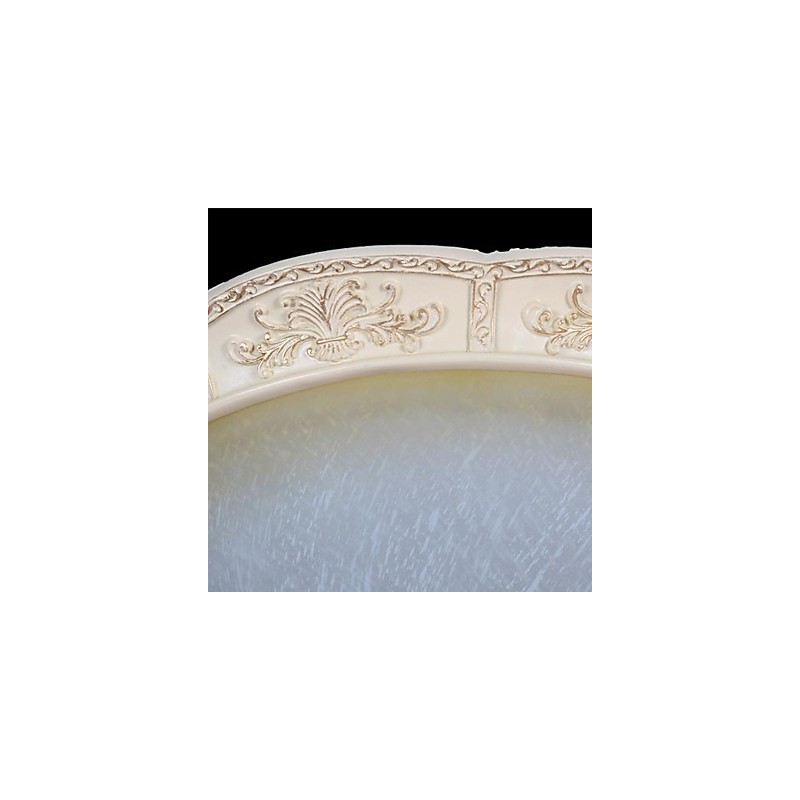 Lámpara de techo blanca de cristal amarillo claro con diseño de resina tallada, estilo clásico europeo.