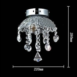 Lámpara de cristal semiempotrada con 3 luces