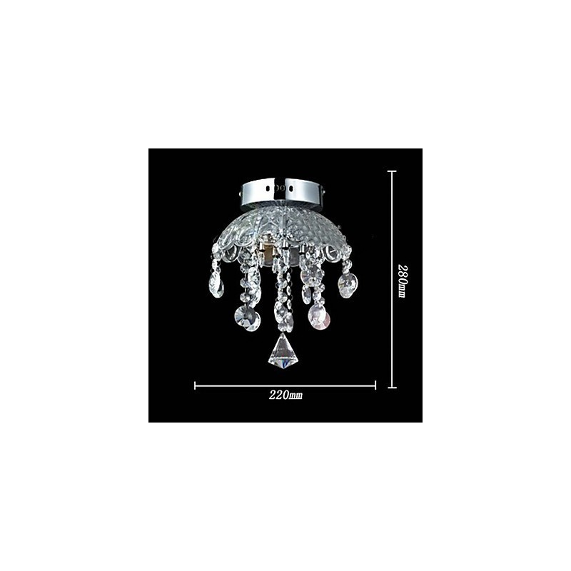 Lámpara de cristal semiempotrada con 3 luces