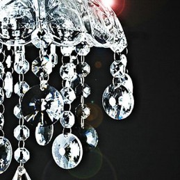 Lámpara de cristal semiempotrada con 3 luces