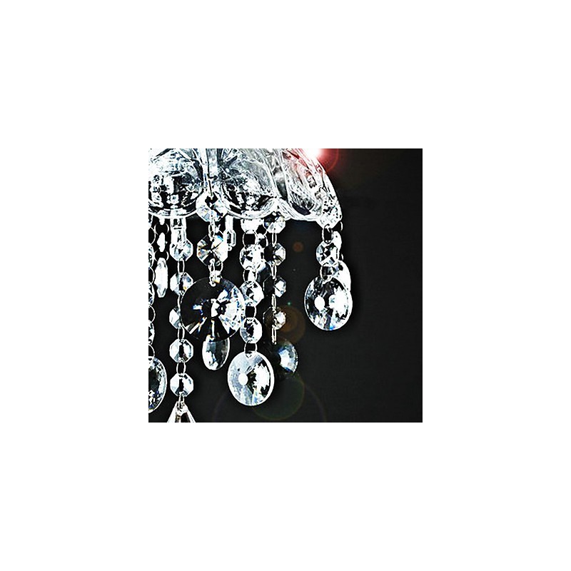 Lámpara de cristal semiempotrada con 3 luces