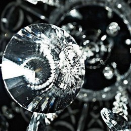 Lámpara de cristal semiempotrada con 3 luces