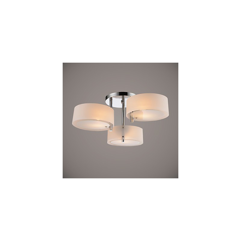 Lámpara de techo moderna contemporánea de 3 luces de metal con montaje empotrado