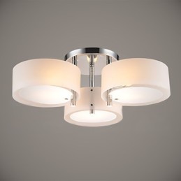 Lámpara de techo moderna contemporánea de 3 luces de metal con montaje empotrado