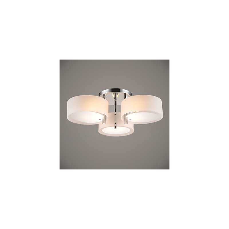 Lámpara de techo moderna contemporánea de 3 luces de metal con montaje empotrado