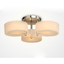 Lámpara de techo moderna contemporánea de 3 luces de metal con montaje empotrado