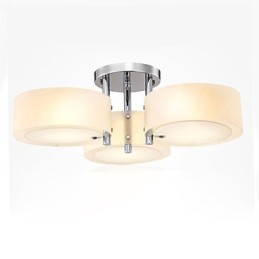Lámpara de techo moderna contemporánea de 3 luces de metal con montaje empotrado