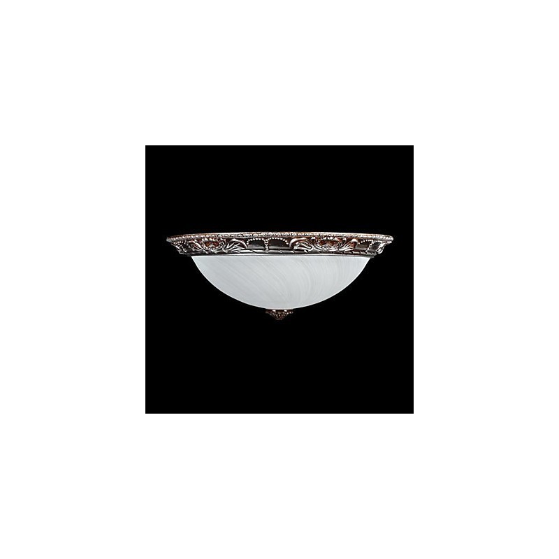 Lámpara de techo de cristal, resina, talla plateada, estilo retro europeo clásico.