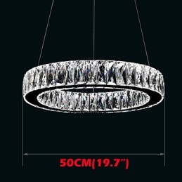 Lámparas de araña de cristal modernas con anillos individuales K9, lámparas de techo de cristal grandes para interiores